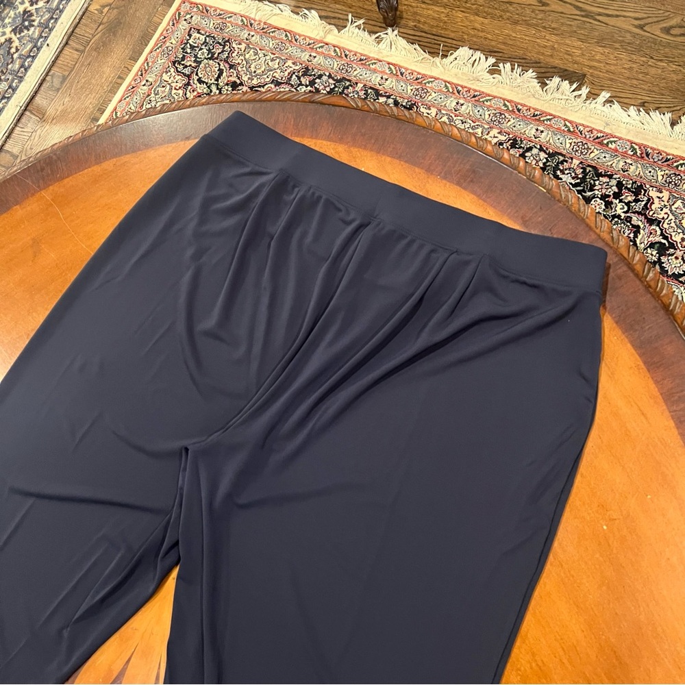 NEW Talbots Woman Stretch Cropped Wide‎ Leg Pull-On Pant Navy 3X Plus Size - Picture 6 of 15